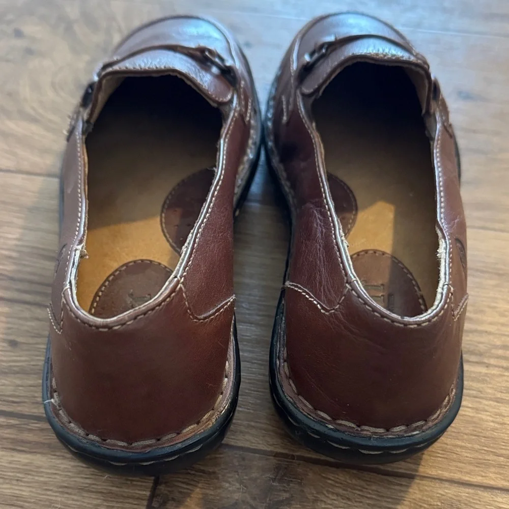 Born Men's Rich Brown Leather Slip-Ons